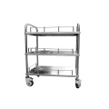 Stainless Steel Hospital Nursing Medicine Trolley with Three Drawers